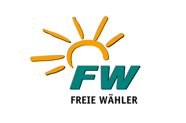 Zu sehen ist das offizielle Logo der freien Wähler: FW in grün mit einer gelben Sonne darüber, darunter steht in schwarz Freie Wähler.  | © Freie Wähler